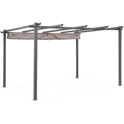 Pergola Aluminium - Isla 3x4m - Toile Taupe - Tonnelle Idéale Pour Votre Terrasse. Toit Rétractable. Toile Coulissante. Structure Aluminium 5 Pergola Aluminium - Isla 3x4m - Toile Taupe - Tonnelle Idéale Pour Votre Terrasse. Toit Rétractable. Toile Coulissante. Structure Aluminium – Image 3