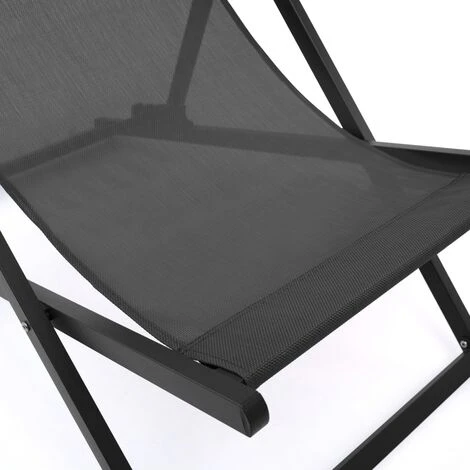 Lot De 2 Chiliennes LOTA En Acier Et Toile Textilène Gris Anthracite 5 Lot De 2 Chiliennes LOTA En Acier Et Toile Textilène Gris Anthracite – Image 3