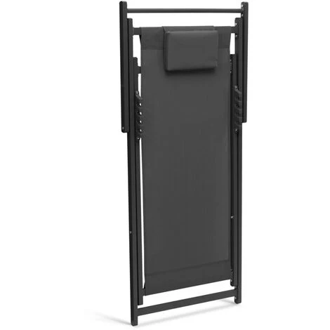 Lot De 2 Chiliennes LOTA En Acier Et Toile Textilène Gris Anthracite 6 Lot De 2 Chiliennes LOTA En Acier Et Toile Textilène Gris Anthracite – Image 4