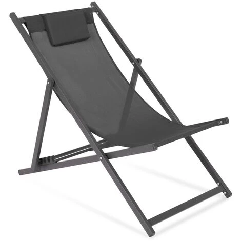 Lot De 2 Chiliennes LOTA En Acier Et Toile Textilène Gris Anthracite 7 Lot De 2 Chiliennes LOTA En Acier Et Toile Textilène Gris Anthracite – Image 5