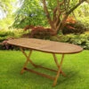 Casaria Table De Jardin Boston Pliable Support De Parasol Bois D'acacia Pré-huilé Résistant Aux Intempéries Robuste Extérieur -Promos Garde Plante Boutique 81191120 1