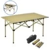 Table Pliante, SDLOGAL, 95x 56x 50 Cm(LxWxH), Table De Camping Pliable Avec Cadre En Aluminium, Plateau De Table Enroulable, Ultraléger Et Compact, Table De Camping Avec Sac De Transport -Promos Garde Plante Boutique 81554635 1