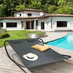 Lit Bain De Soleil 180 CM Avec Toile Gris Anthracite Structure Gris Foncé 7 Lit Bain De Soleil 180 CM Avec Toile Gris Anthracite Structure Gris Foncé -Promos Garde Plante Boutique 81880328 2