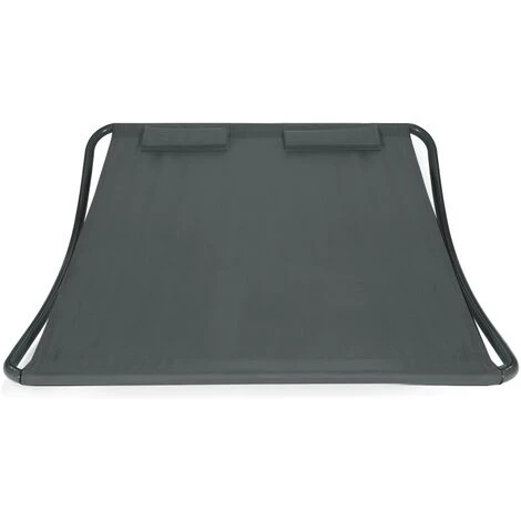 Lit Bain De Soleil 180 CM Avec Toile Gris Anthracite Structure Gris Foncé 5 Lit Bain De Soleil 180 CM Avec Toile Gris Anthracite Structure Gris Foncé – Image 3