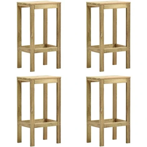 Lot De 4 Tabourets De Bar De Jardin Moderne Bois De Pin Imprégné,40 X 36 X 75 Cm 3 Lot De 4 Tabourets De Bar De Jardin Moderne Bois De Pin Imprégné,40 X 36 X 75 Cm