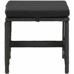 Lot De 4 Tabourets De Jardin Moderne Avec Coussins Résine Tressée Noir,40,5 X 40,5 X 35 Cm -Promos Garde Plante Boutique 82093760 3