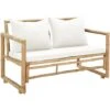 Banquette D'extérieur - Moderne Canapé De Jardin à 2 Places Avec Coussins Bambou Pour Terrasse Balcon FR5274 -Promos Garde Plante Boutique 82098647 1