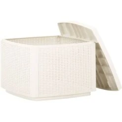 Table D'extérieur,patio - Moderne Table De Jardin Blanc 53x53x40 Cm Plastique FR3313 -Promos Garde Plante Boutique 82099641 4