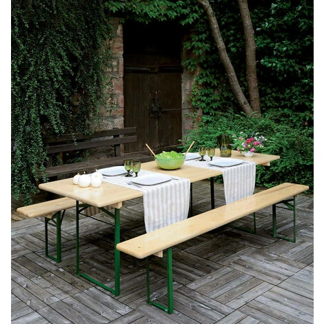 BRASSEURS - Table Pique-nique - L. 220 Cm 4 BRASSEURS - Table Pique-nique - L. 220 Cm – Image 2