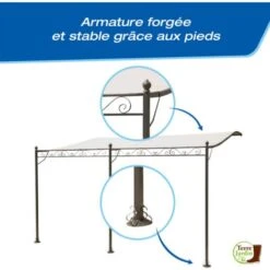 Tonnelle Adossée Beige 4 X 3 M 10 Tonnelle Adossée Beige 4 X 3 M -Promos Garde Plante Boutique 8359 4