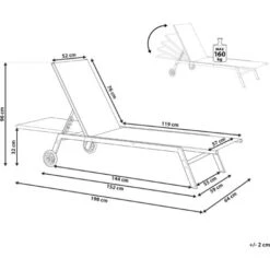 Transat Structure En Acier Sur Roues Dossier Réglable Textile Rouge Levanzo -Promos Garde Plante Boutique 83724522 3