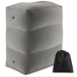 SVKBJROY Oreiller De Repose-pieds Gonflable En PVC Floqué Coussin De Repose-pieds Gonflable En Hauteur Réglable Tabouret Gonflable Relaxe Vos Jambes Convient Pour Les Voyages Train Avion Bureau (Gris)