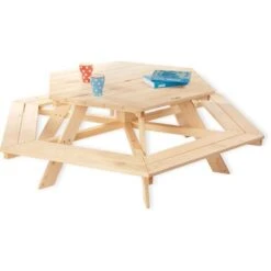 Pinolino Ensemble De Table Et Bancs 'Nicki 6-Eck', Natureel