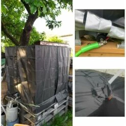 Bâche De Réservoir D'eau, Bâche Couverture Réservoir IBC Pour Cuve 1000L, Capôt De Protection Container Citerne Eau, Anti-poussière Anti-UV Anti-Pluie, 120x100x116cm (le Noir) -Promos Garde Plante Boutique 84056725 4