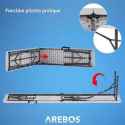 AREBOS 2X Bancs Pliables Pliant Banc De Camping Picnic Bancs De Brasserie -Promos Garde Plante Boutique 8414491 5