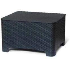Table Basse Coffre De Rangement De Coussins Extérieur Jardin Terrasse Raffaello