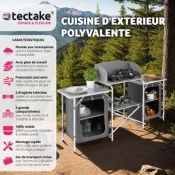 Cuisine De Camping 3 Compartiments - Meuble De Rangement Cuisine, Meuble Camping, Equipement Camping -Promos Garde Plante Boutique 8447408 2