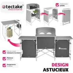 Cuisine De Camping 3 Compartiments - Meuble De Rangement Cuisine, Meuble Camping, Equipement Camping -Promos Garde Plante Boutique 8447408 3