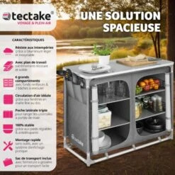 Meuble De Camping 2 Compartiments 6 étagères - Meuble De Rangement Cuisine, Cuisine De Camping, Equipement Camping -Promos Garde Plante Boutique 8447412 2