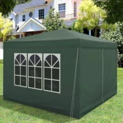 WOLTU Tonnelle De Jardin. Auvent Pliable Imperméable. Protection Du Soleil UV 50+. Hauteur Réglable 3x3m. Vert -Promos Garde Plante Boutique 85483007 3