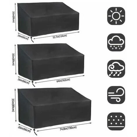 Housse Banc De Jardin 2 Places, Housse Banc Exterieur Patio Anti-poussière, Anti-UV, Étanche, Coupe-Vent, Tissu Oxford, Housse De Protection Pour Canapé (134x66x89cm) 7 Housse Banc De Jardin 2 Places, Housse Banc Exterieur Patio Anti-poussière, Anti-UV, Étanche, Coupe-Vent, Tissu Oxford, Housse De Protection Pour Canapé (134x66x89cm) – Image 5