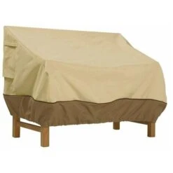 Housse De Protection Pour Banc De Jardin, Housse De Banc De Jardin En Tissu Oxford Imperméable, Housse De Banc D'extérieur Anti-UV Et Anti-vent Housse De Canapé De Protection (Beige, 193 X 83 X 84 Cm)