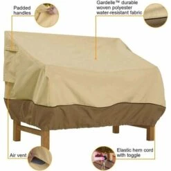 Housse De Protection Pour Banc De Jardin, Housse De Banc De Jardin En Tissu Oxford Imperméable, Housse De Banc D'extérieur Anti-UV Et Anti-vent Housse De Canapé De Protection (Beige, 193 X 83 X 84 Cm) -Promos Garde Plante Boutique 86029495 4