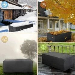 Promotion, AGILITY Housse De Protection Imperméable Pour Meubles De Jardin Tissu Oxford 210D Noir Rectangulaire En Rotin Housse De Mobilier De Jardin Résistant Au Vent Et Au Soleil (213 X 132 X 74 Cm -Promos Garde Plante Boutique 86458996 4