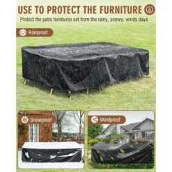 Housse De Protection Salon De Jardin,Bache De Protection Exterieur Salon De Jardin Imperméable,Housse De Canapés Housse De Table De Jardin,avec Corde Et Boucle Verrouillage,320x210x69cm -Promos Garde Plante Boutique 86602170 3