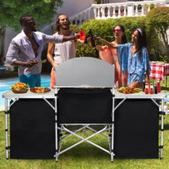AUFUN Cuisine De Camping, Armoire De Camping Pliable Avec Cadre En Aluminium (174 X 46 X 110 Cm) 11 AUFUN Cuisine De Camping, Armoire De Camping Pliable Avec Cadre En Aluminium (174 X 46 X 110 Cm) -Promos Garde Plante Boutique 87110674 5