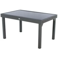 Table Piazza Extensible Verre Graphite 10 Personnes - Hespéride