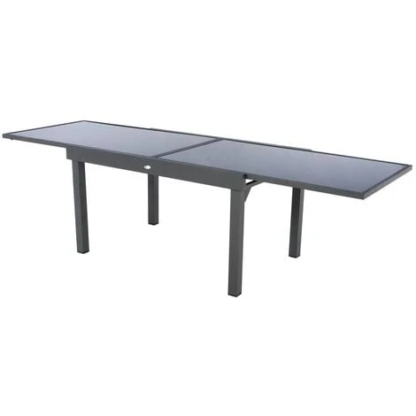 Table Piazza Extensible Verre Graphite 10 Personnes - Hespéride 4 Table Piazza Extensible Verre Graphite 10 Personnes - Hespéride – Image 2