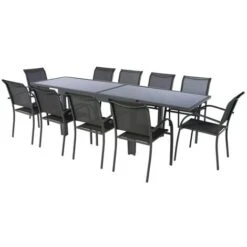 Table Piazza Extensible Verre Graphite 10 Personnes - Hespéride 10 Table Piazza Extensible Verre Graphite 10 Personnes - Hespéride -Promos Garde Plante Boutique 87949901 4