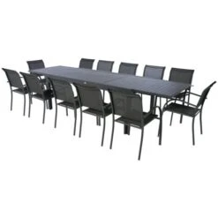 Table Extensible HESPERIDE Piazza Graphite 12 Places -Promos Garde Plante Boutique 87950464 4