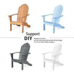 RELAX4LIFE Fauteuil Adirondack En Bois Acacia Massif, Certifié FSC, Résistant Aux Intempéries,Chaise D'Extérieur Charge Max 160 KG Pour Balcon, Terrasse, Plage, Blanc -Promos Garde Plante Boutique 88108270 5