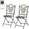 RELAX4LIFE 2Pcs Chaise De Jardin Pliable Style Mosaïque Pour Terrasse, Balon, Jardin, Siège Vintage En Maille Métallique (2 Pcs Chaises) 2 RELAX4LIFE 2Pcs Chaise De Jardin Pliable Style Mosaïque Pour Terrasse, Balon, Jardin, Siège Vintage En Maille Métallique (2 Pcs Chaises) -Promos Garde Plante Boutique 88320737 1
