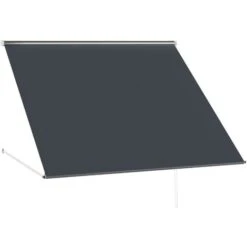 OUTSUNNY Store Banne Manuel Inclinaison Réglable Acier Alu. Dim. 150L X 120l (avancée) Cm Polyester Imperméabilisé Anti-UV Gris