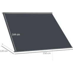 OUTSUNNY Store Banne Manuel Inclinaison Réglable Acier Alu. Dim. 150L X 120l (avancée) Cm Polyester Imperméabilisé Anti-UV Gris -Promos Garde Plante Boutique 88326702 3