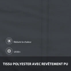 OUTSUNNY Store Banne Manuel Inclinaison Réglable Acier Alu. Dim. 150L X 120l (avancée) Cm Polyester Imperméabilisé Anti-UV Gris -Promos Garde Plante Boutique 88326702 4