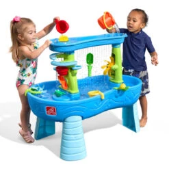 STEP2 Double Showers Splashs Table Sable Et Eau Deux Niveaux, Jeu D'eau Pour Plusieurs Enfants Facile à Construire Et Ranger Jeux D'Eau -Promos Garde Plante Boutique 88716670 5