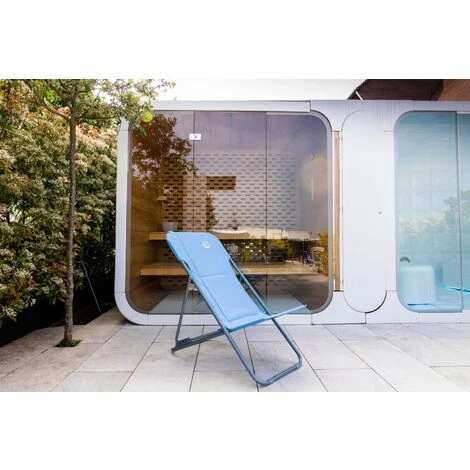 Lot De 2 Chiliennes De Jardin Pliables - 4 Positions - O'Sun - Bleu - Dimensions : 96 X 55 X 98 Cm 4 Lot De 2 Chiliennes De Jardin Pliables - 4 Positions - O'Sun - Bleu - Dimensions : 96 X 55 X 98 Cm – Image 2