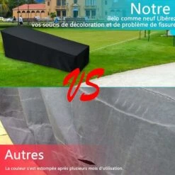 2PCS Housse Pour Chaise Longue, 200x75x40/70cm Housse De Protection Bain De Soleil Avec Cordon De Serrage, Tissu Oxford 210D Housse De Protection, Imperméable Chaise Longue De Jardin Coupe-Vent -Promos Garde Plante Boutique 88798925 3