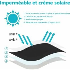 2PCS Housse Pour Chaise Longue, 200x75x40/70cm Housse De Protection Bain De Soleil Avec Cordon De Serrage, Tissu Oxford 210D Housse De Protection, Imperméable Chaise Longue De Jardin Coupe-Vent -Promos Garde Plante Boutique 88798925 4
