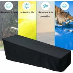 2PCS Housse Pour Chaise Longue, 200x75x40/70cm Housse De Protection Bain De Soleil Avec Cordon De Serrage, Tissu Oxford 210D Housse De Protection, Imperméable Chaise Longue De Jardin Coupe-Vent -Promos Garde Plante Boutique 88798925 5
