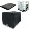 Bâche De Réservoir D'eau, Bâche Couverture Réservoir IBC Pour Cuve 1000L, Capôt De Protection Container Citerne Eau, Anti-poussière Anti-UV Anti-Pluie, 120x100x116cm (noir)，Starlight