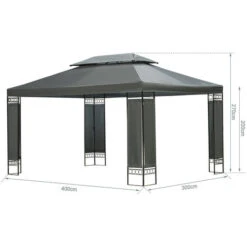 Mondeer Tonnelle De Jardin, Pavillon, Tonnelle De Double Toit, Protection Contre Le Soleil Et La Pluie, Convient Pour La Cour, Le Jardin, La Fête En Terrasse, 3x4m, Gris 9 Mondeer Tonnelle De Jardin, Pavillon, Tonnelle De Double Toit, Protection Contre Le Soleil Et La Pluie, Convient Pour La Cour, Le Jardin, La Fête En Terrasse, 3x4m, Gris -Promos Garde Plante Boutique 89076088 3