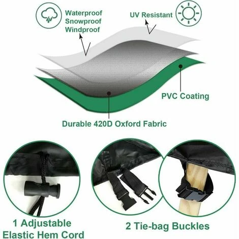 Housse De Transat De Jardin En Tissu Oxford 210D Imperméable Et Coupe-vent Pour Transat, Transat (210 X 75 X 40/80 Cm) - Lot De 2 4 Housse De Transat De Jardin En Tissu Oxford 210D Imperméable Et Coupe-vent Pour Transat, Transat (210 X 75 X 40/80 Cm) - Lot De 2 – Image 2