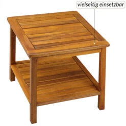 Table Basse De Jardin En Bois D'acacia 45 X 45 Cm Table D'appoint 2 Niveaux Intérieur Extérieur -Promos Garde Plante Boutique 89605417 5