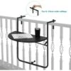 WOLTU Table De Balcon Suspendue. Petite Table Murale Rabattable Avec 3 Hauteurs Réglables. En Aspect Rotin. Noir CPT8143sz -Promos Garde Plante Boutique 89720308 1