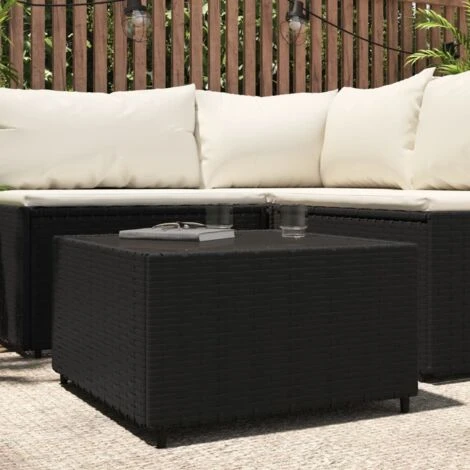 Table Basse De Jardin Carré Noir 50x50x30 Cm Résine Tressée VidaXL 4 Table Basse De Jardin Carré Noir 50x50x30 Cm Résine Tressée VidaXL – Image 2